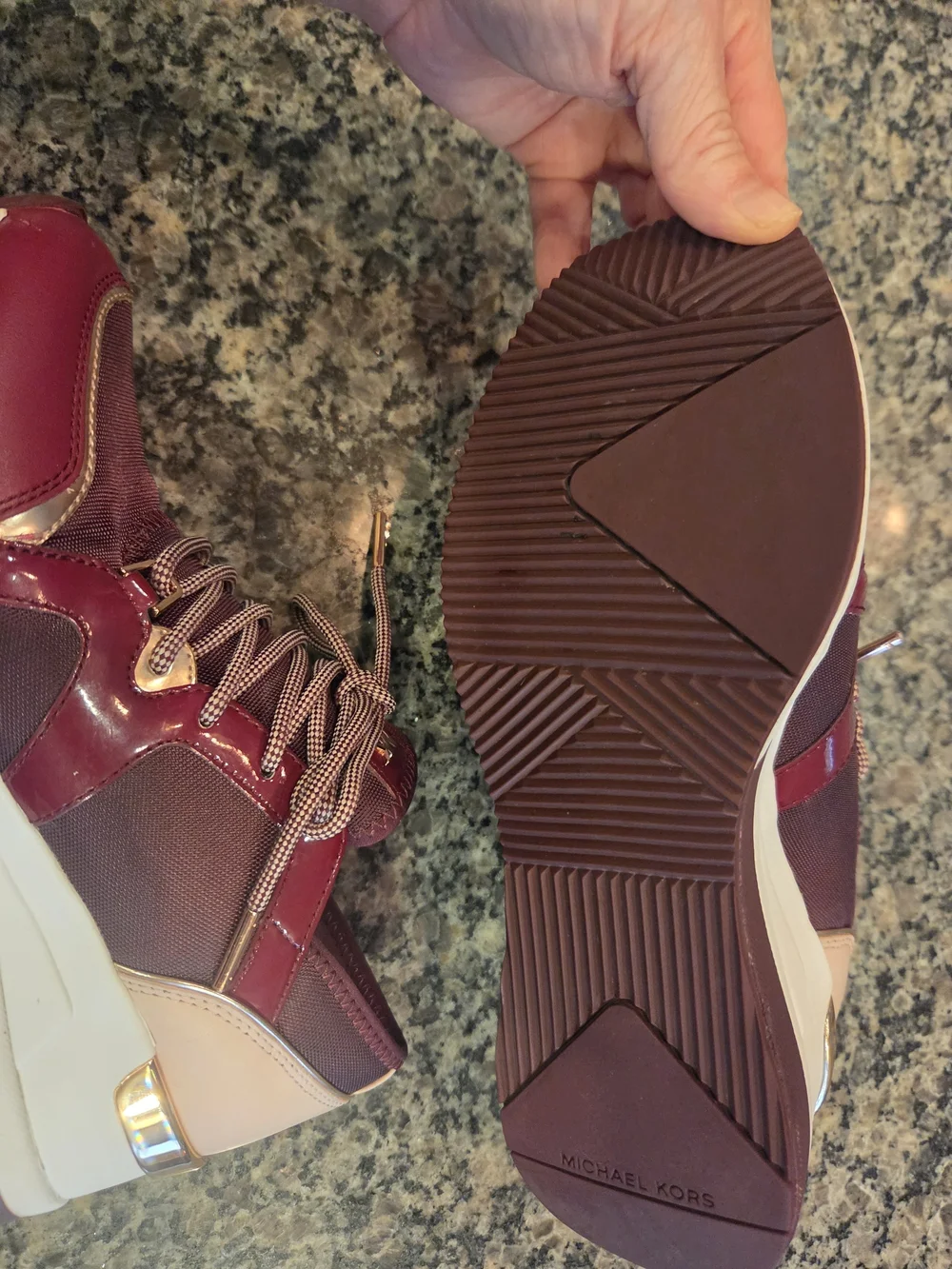 Michael Kors Womens Burgundy Trainer Sneakers